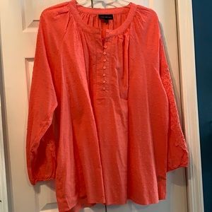 Lane Bryant lace boho coral swim cover tunic 24w